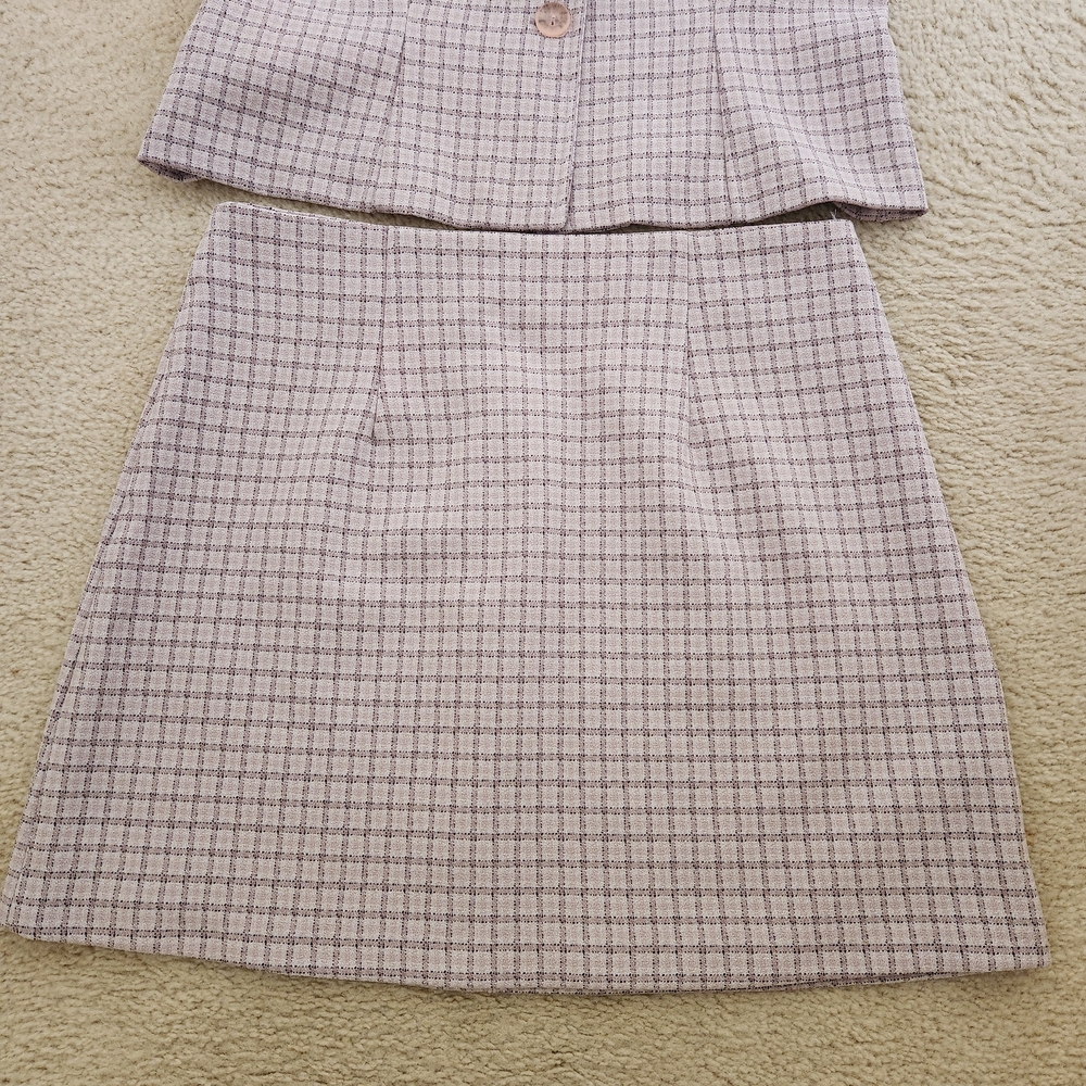 Forever 21 Y2K Pink Purple Plaid Skirt